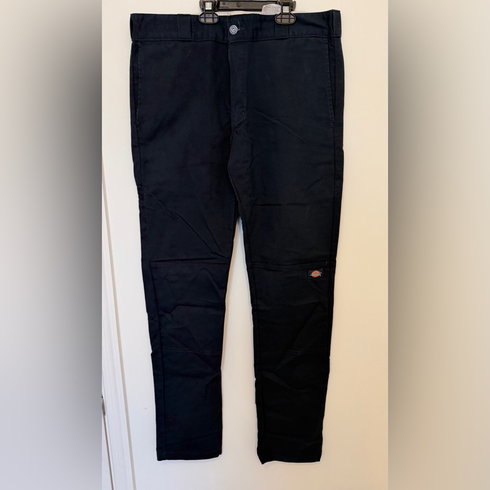 Dickies Men's 34x34 Skinny Straight Navy Pant With Side Pocket Work Pant LikeNew